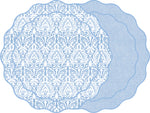 Holly Stuart Scallop Two Sided Placemat in Damask Denim