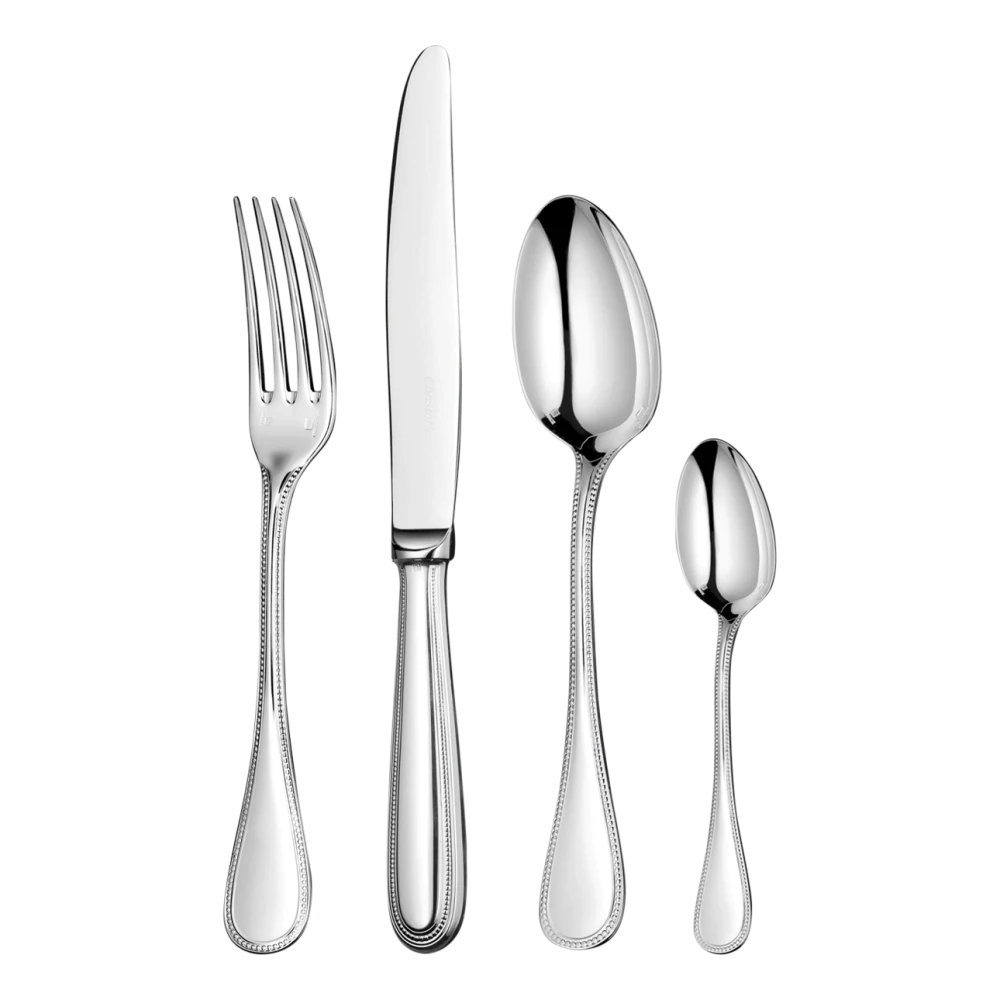 Christofle Perles シルバーカトラリーセット 5ピース Christofle Perles Stainless Steel Five Piece Place Setting - Kneen