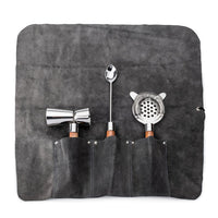 Simon Pearce Bar Tool Set - Acacia & Leather