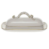 Herend Collections Golden Edge Butter Dish with Branch