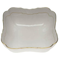 Herend Collections Golden Edge Square Salad Bowl, 10"