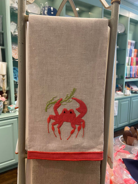Sharyn Blond Linens Crab Guest Towel