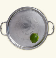 Match Pewter Small Round Tray with Handles