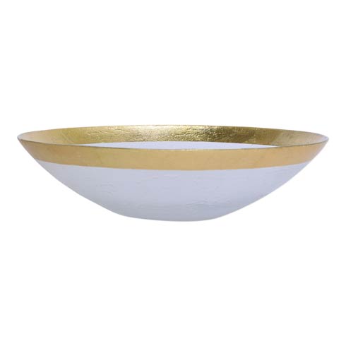 Vietri Rufulo Glass Gold Organic Large Bowl