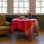 Le Jacquard Francais Coated Tablecloth, Cottage Pink 69"x69"