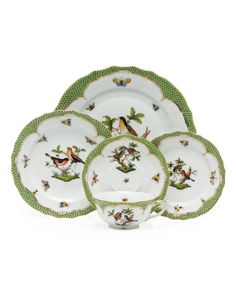 Herend Rothschild Bird Green Dessert Plate