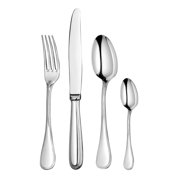 Christofle Perles Stainless Steel Flatware 5 Piece Place Setting