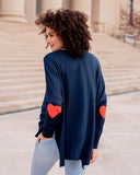 Mer Sea Amour Sweater with Heart Patch