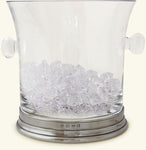 Match Pewter and Crystal Ice Bucket w/Handles