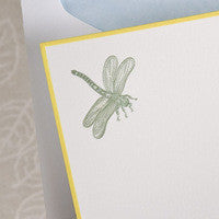 The Printery Metallic Green Dragonfly Notecards