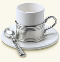Match Pewter Espresso Cup with Ceramic Saucer