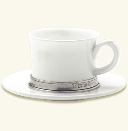Match Pewter Convivio Cappuccino/Tea Cup with Saucer