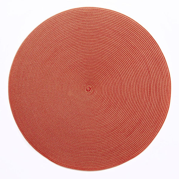 Deborah Rhodes Round Placemat - 2 Tone Gold/Holiday Red