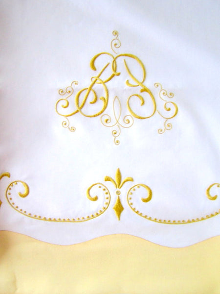 Sharyn Blond Linens Kensington Bedding With Monogram