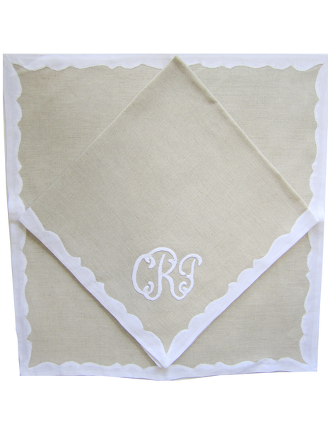 Sharyn Blond Linens Mistral Placemat and Napkin with Monogram