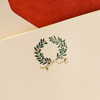 The Printery Holly & Mistletoe Wreath Notecards