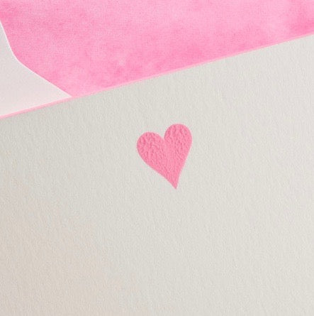 The Printery Hot Pink Heart Notecards