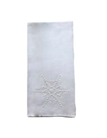 Sharyn Blond Linens White Snowflake Guest Towels