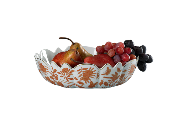 Mottahedeh Sacred Bird & Butterfly Scalloped Bowl