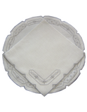 Sharyn Blond Linens Lowestoft Round Placemat and Napkin