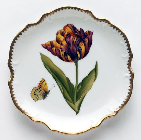 Anna Weatherley Old Master Tulips Salad Plate Red, Yellow and Orange