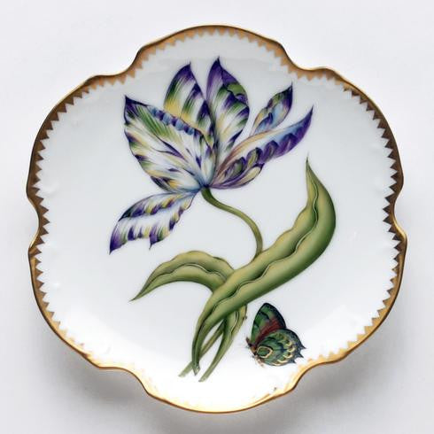 Anna Weatherley Old Master Tulips Bread and Butter Plate Yellow, Green, Purple and Blue
